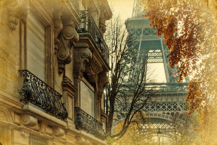 Papier peint  3D Paris style vintage