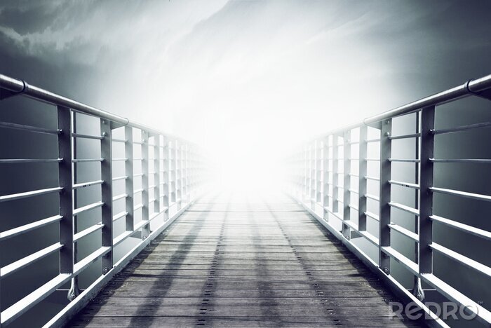 Papier peint  3D pont illuminé