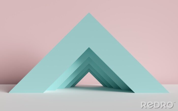 Papier peint  3d render, abstract background, triangle, corner, primitive geometric shapes, pastel color palette, simple mockup, minimal design elements