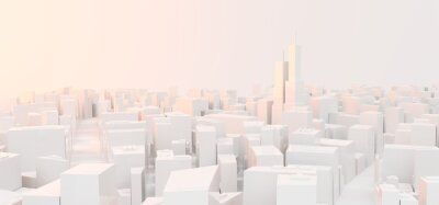 Papier peint  3D Rendering Of Low Poly Modern City