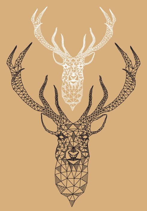 Papier peint  3D style scandinave cerf