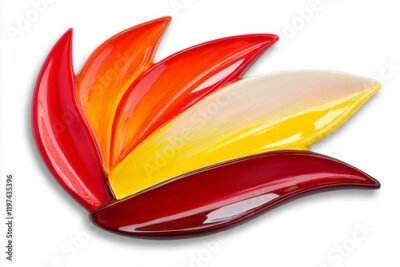 Papier peint  A Strelitzia reginae flower, also known as a bird of paradise flower, along with a leaf.