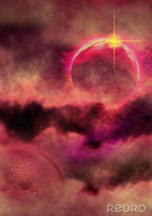 Papier peint  abstract background with stars and nebula