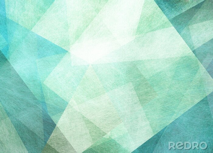 Papier peint  abstract blue green background with textured triangle shapes in fun geometric pattern, teal and white color texture in modern art design