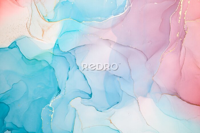 Papier peint  Abstract colorful background, wallpaper. Mixing acrylic paints. Modern art. Paint marble texture. Alcohol ink colors translucent