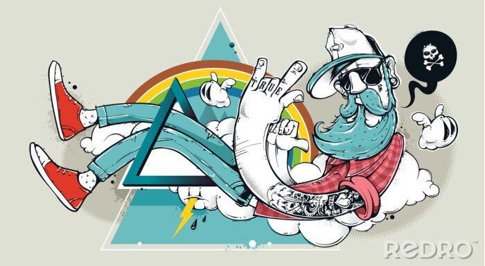 Papier peint  Abstract graffiti hippie