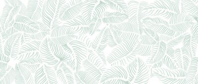 Papier peint  Abstract leave background pattern vector. Tropical monstera leaf design wallpaper. Botanical texture design for print, wall arts, and wallpaper.