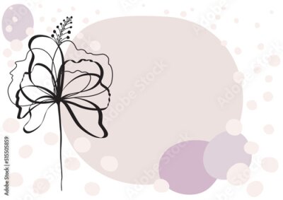 Papier peint  Abstract line art tropical flower. Strelitzia contour drawing. Minimal art flower on geometric shapes backgroud. Modern black and white illustration. Elegant continuous line drawing