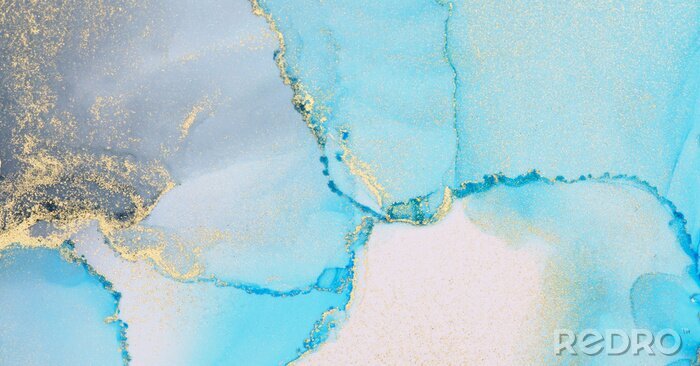 Papier peint  Abstract painting blots background. Marble texture. Alcohol ink colors.