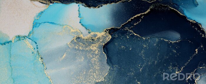 Papier peint  Abstract painting blots background. Marble texture. Alcohol ink colors.