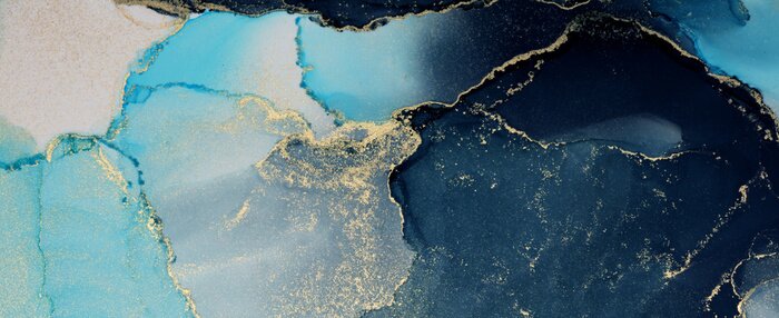 Papier peint  Abstract painting blots background. Marble texture. Alcohol ink colors.