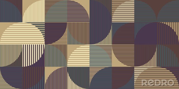 Papier peint  Abstract seamless pattern, geometry shapes in brown and purple  tones