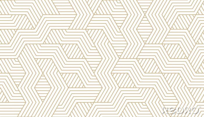 Papier peint  Abstract simple geometric vector seamless pattern with gold line texture on white background. Light modern simple wallpaper, bright tile backdrop, monochrome graphic element