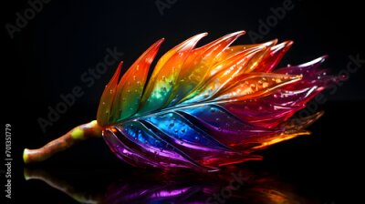 Papier peint  Abstract strelitzia flower on a dark background, Dual betta fish isolated on black background. ( Mascot double tail ) Ballerina betta fish