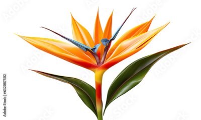 Papier peint  Abstract strelitzia flower on a white background.
