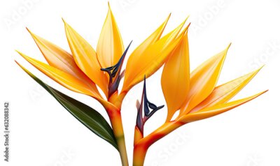 Papier peint  Abstract strelitzia flower on a white background.