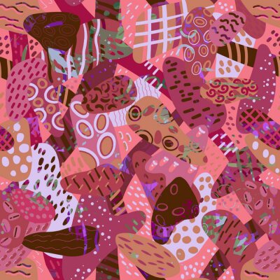 Papier peint  Abstraction géométrique en rose