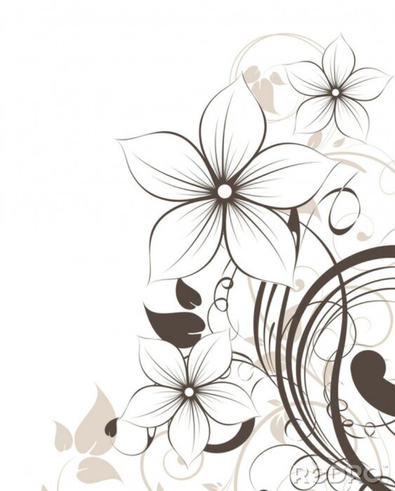 Papier peint  abstrait floral