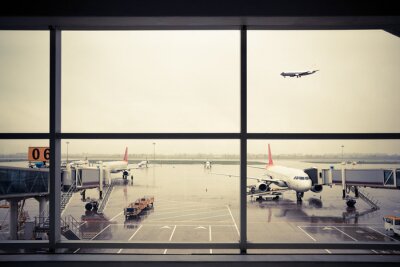 Papier peint  aéroport en dehors de la scène de la fenêtre