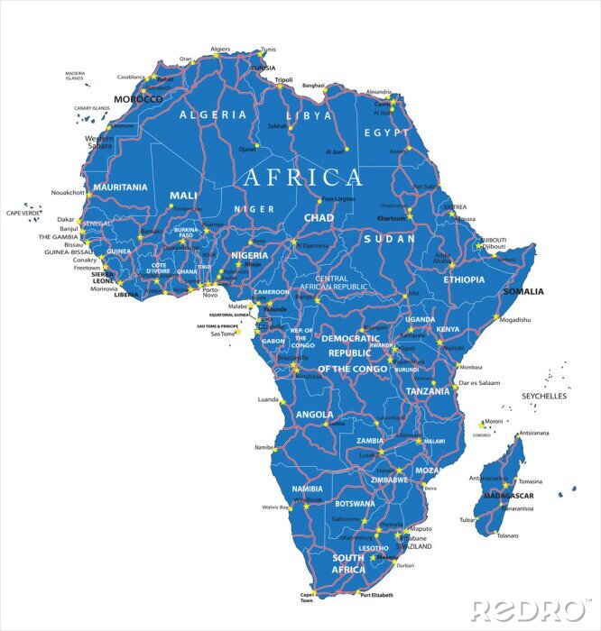 Papier peint  Afrique feuille de route