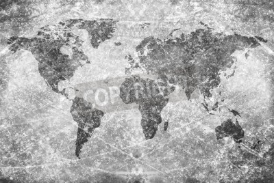 Papier peint  Aged  vintage world map texture and background