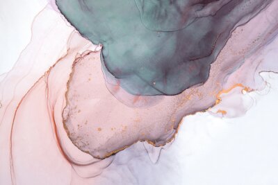Papier peint  Alcohol ink sea texture. Contemporary art. Abstract art background. Multicolored bright texture. Fragment of artwork. Modern art. Inspired by the sky, as well as steam and smoke. Trendy wallpaper.