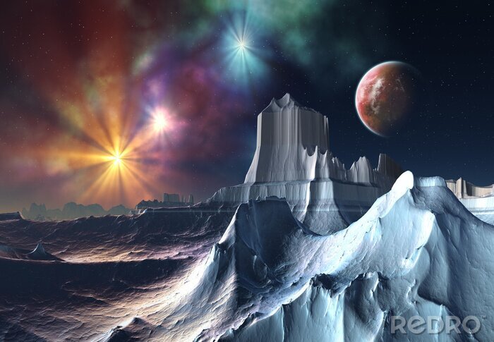 Papier peint  Alien Planet - rendu 3D ordinateur oeuvre