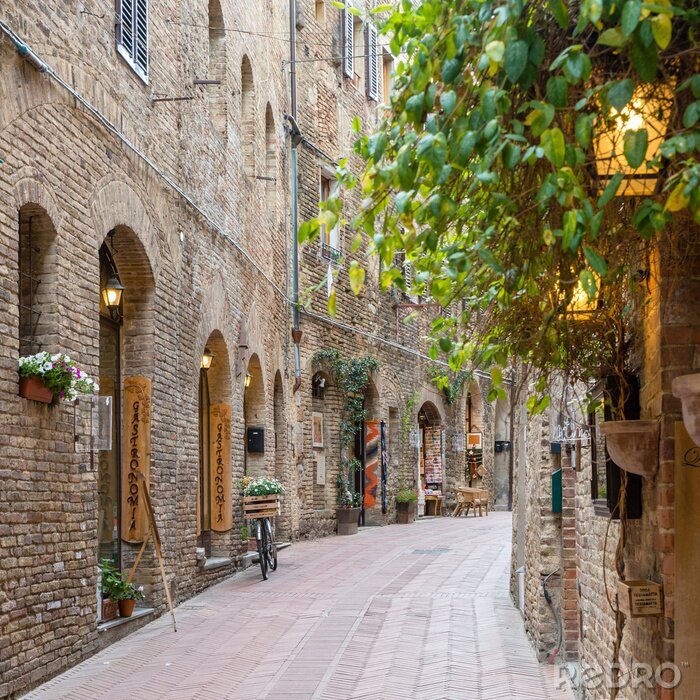 Papier peint  Alley dans la vieille ville Toscane Italie