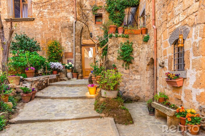 Papier peint  Alley in old town Tuscany Italy