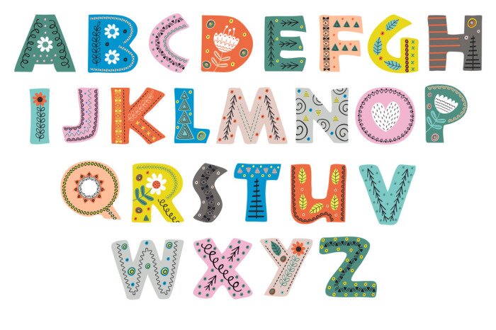 Papier peint  Alphabet de style scandinave