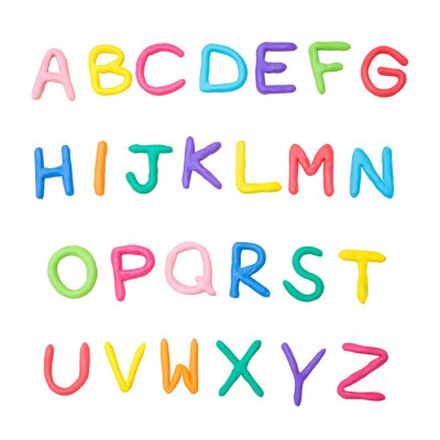 Alphabet typographique sur fond blanc