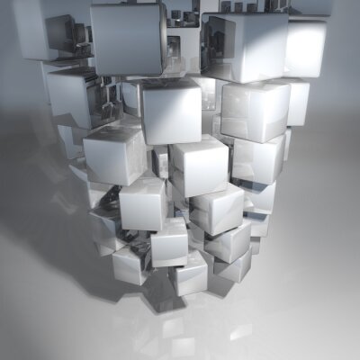 Papier peint  Amas de cubes en 3D