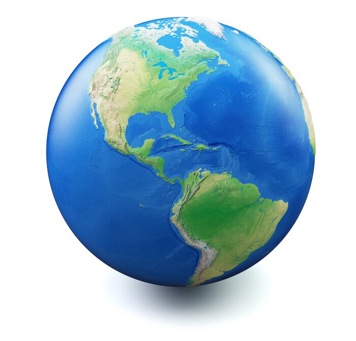 Papier peint  Amérique du Nord et du Sud sur le globe