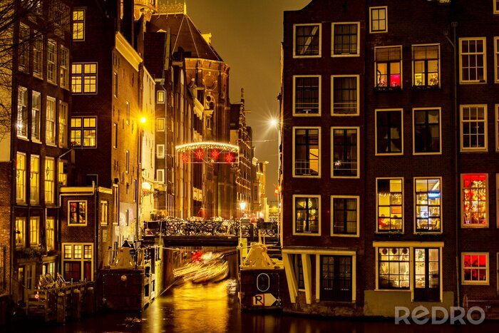 Papier peint  Amsterdam de nuit