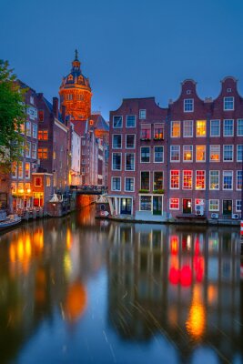 Amsterdam Pays-Bas au crépuscule