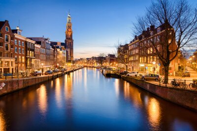 Amsterdam romantique au crépuscule