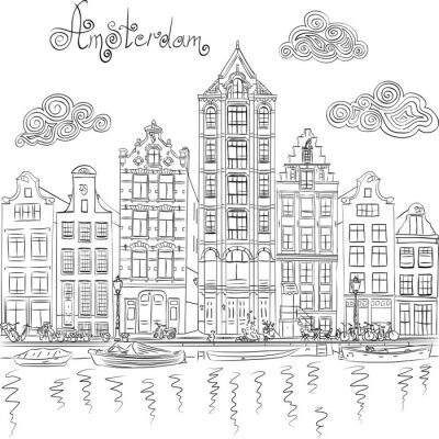 Amsterdam sur l'illustration du croquis