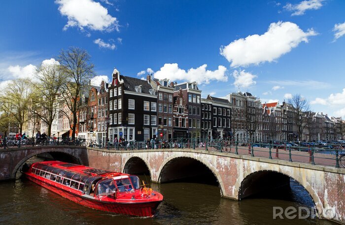 Papier peint  Amsterdam ville rouge