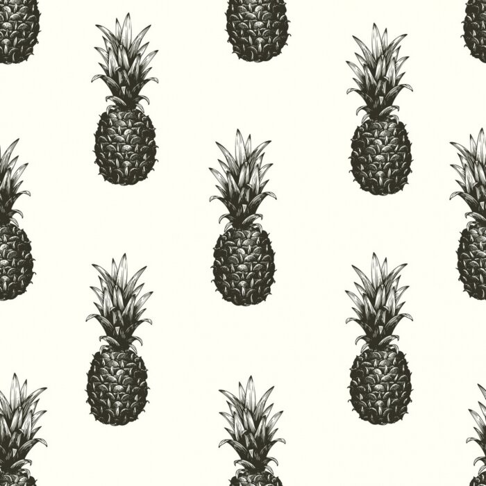 Papier peint  Ananas sur un fond uni