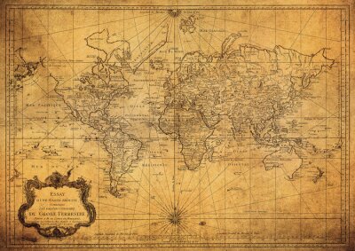 Ancienne carte du monde vintage