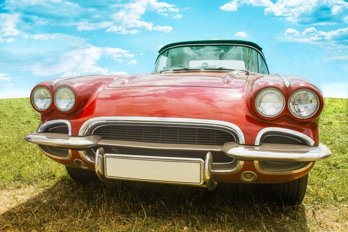 Papier peint  ancienne voiture rouge