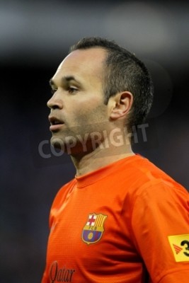 Papier peint  Andres Iniesta portant le maillot de FC Barcelone