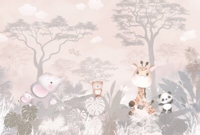 Animaux de conte de fées dans la jungle tropicale