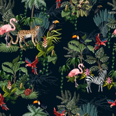 Animaux et plantes exotiques de la jungle pour les enfants