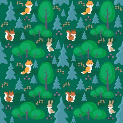 Animaux mignons dans la forêt pour les enfants