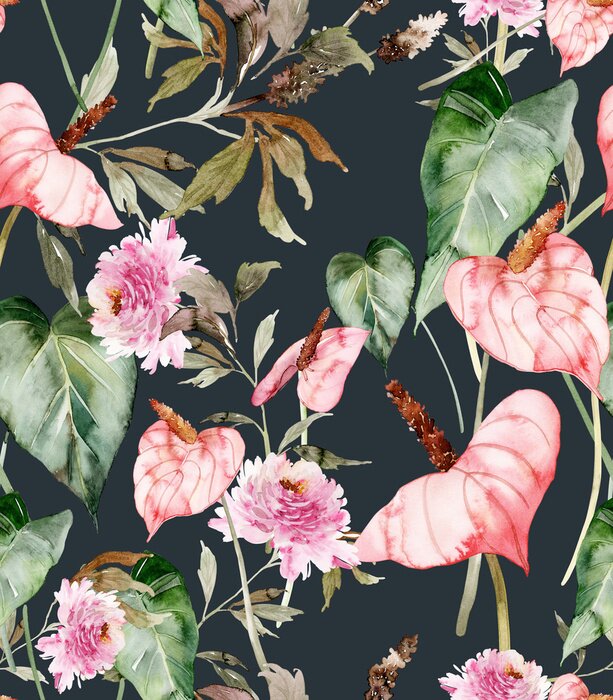 Papier peint  Anthurium rose