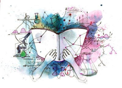 Papier peint  Apprendre la chimie à l'aquarelle