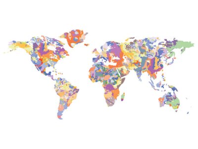 Papier peint  Aquarelle carte du monde, illustration vectorielle