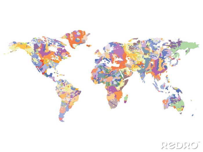 Papier peint  Aquarelle carte du monde, illustration vectorielle