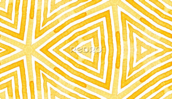 Papier peint  Aquarelle géométrique en orange